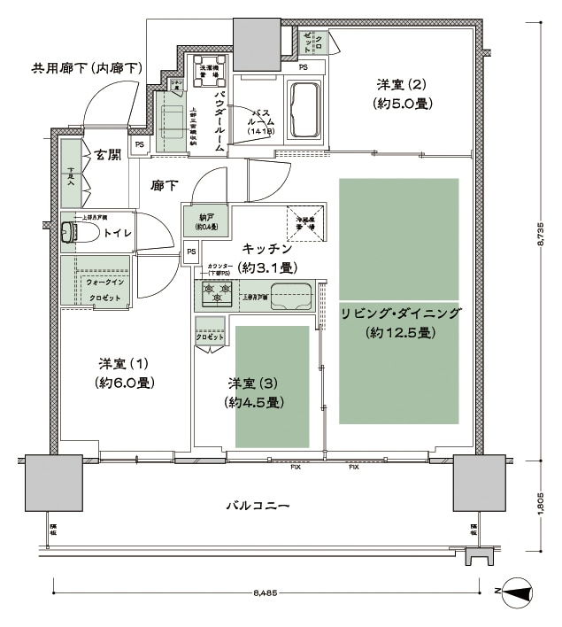 公式公開B-3タイプ基本間取り図